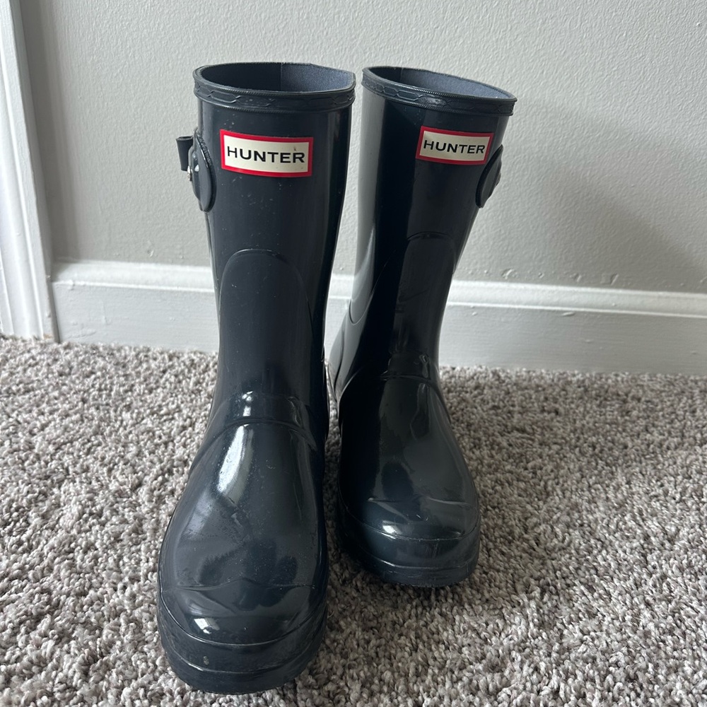 Hunter Original Short Dark Slate Gloss Rain Boots